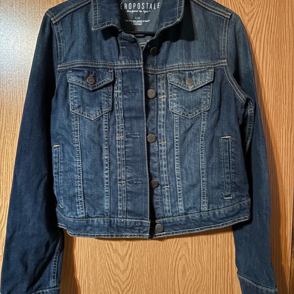 Aeropostale Women's Denim Jacket - Dark Blue